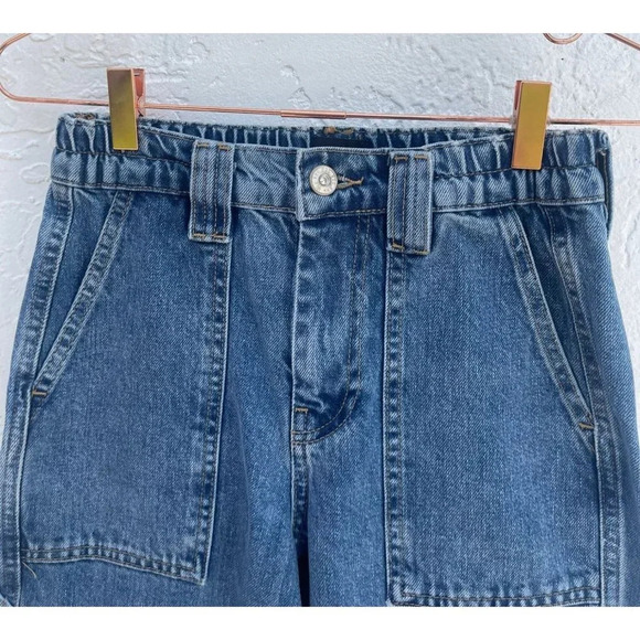 BDG Urban Outfitters Skate Womens High Waist Trouser Cargo Jeans Blue Sz W24 L32 - Picture 3 of 11